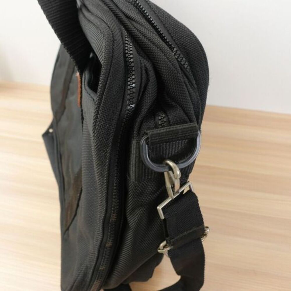 Vintage DIOR Travel Briefcase Document Bag XL Black Canvas Utility Zip Around - Picture 15 of 16